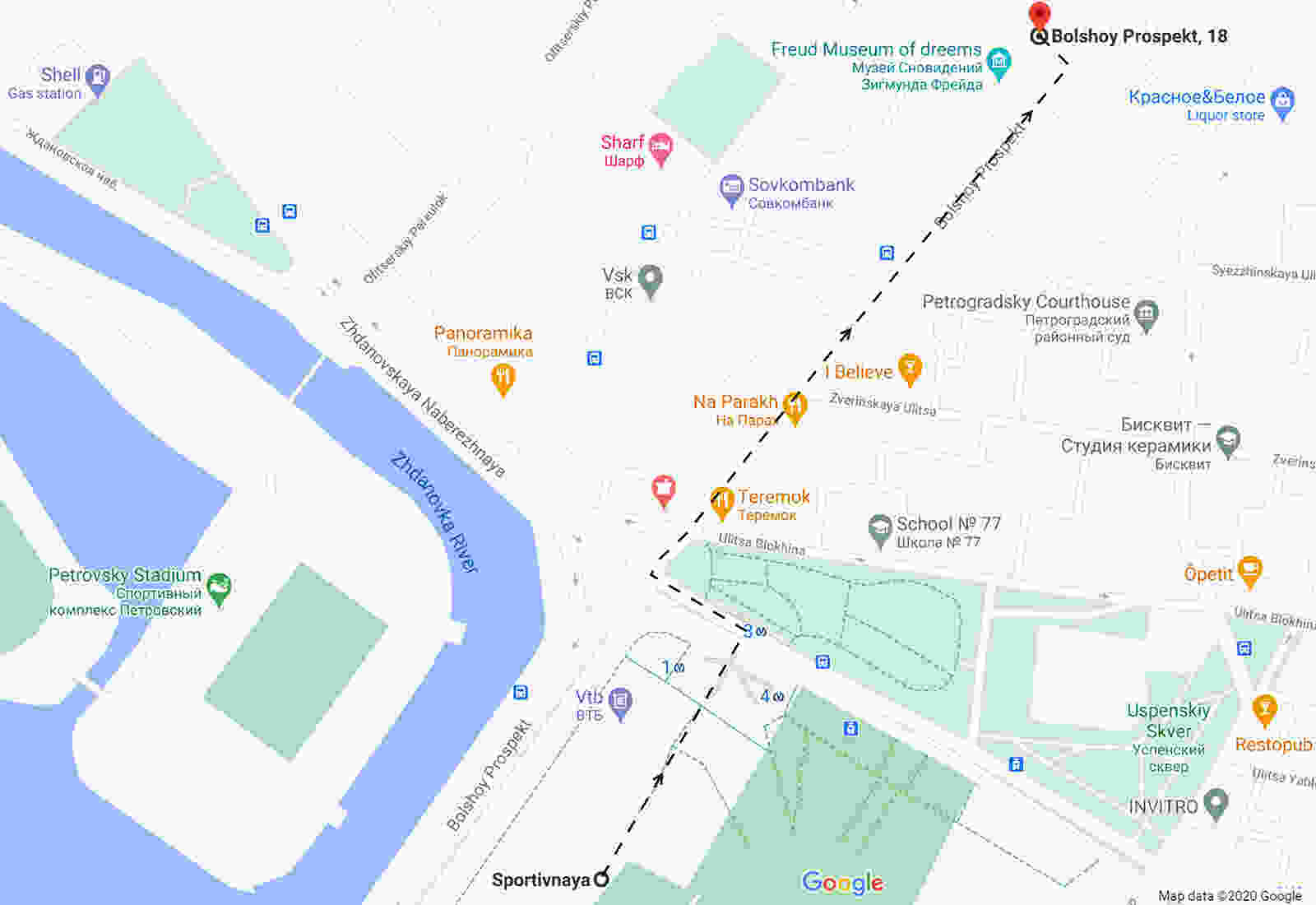Directions to the UNIGINE office in St. Petersburg